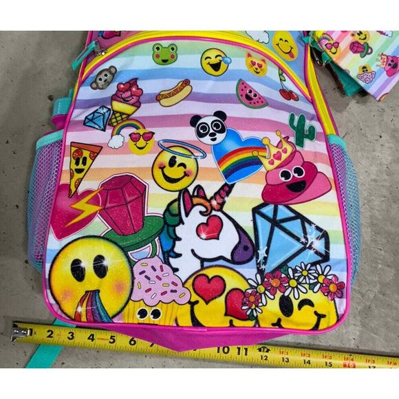 Emojination Girls Backpack Water Bottle Case Emojis School Pencil Case Wallet - Picture 7 of 7